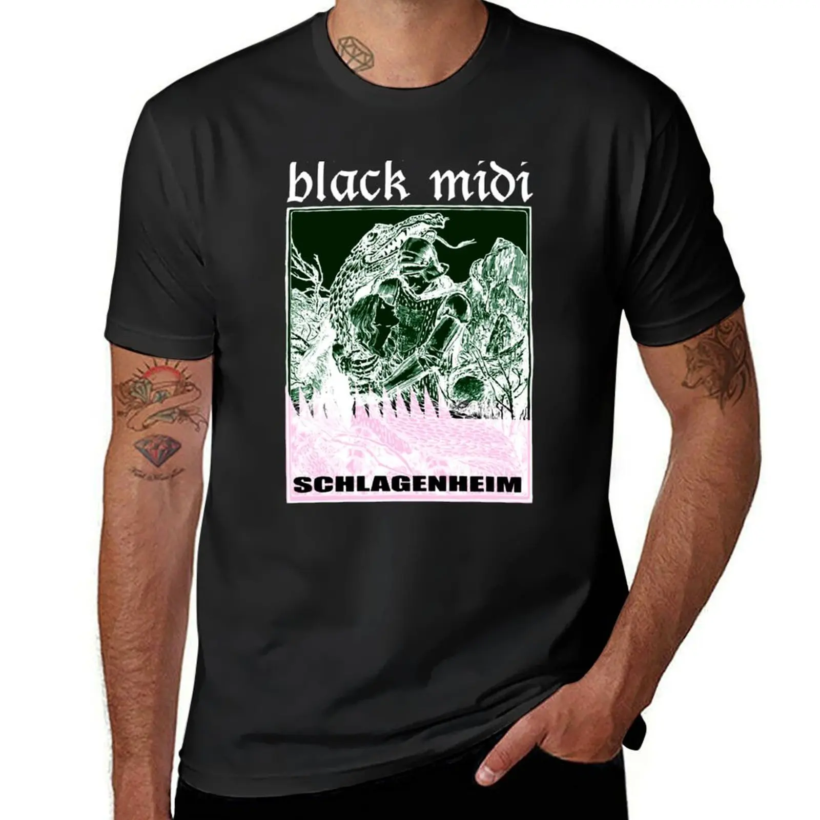 

Black Midi Schlagenheim Esr T-Shirt oversized cute clothes aesthetic clothes fitted t shirts for men