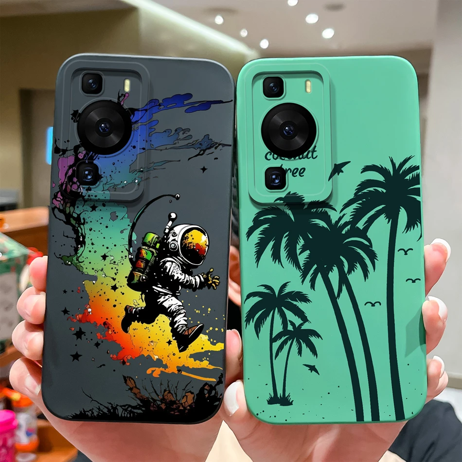 For Huawei P60 Pro Art Phone Case Cute Design Soft Liquid Silicone Back Cover For HuaweiP60 P 60 Anti Drop Durable Bumper Funda