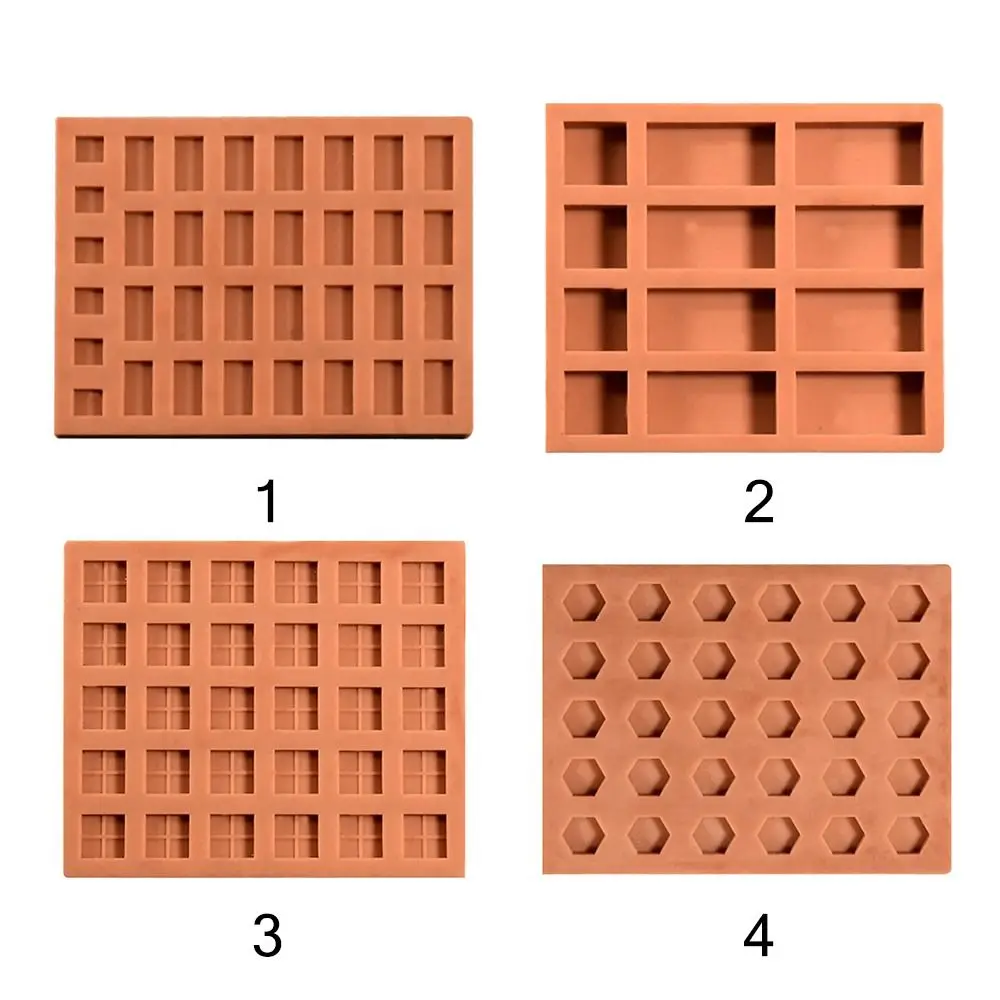 Red Mini Brick Silicone Mold Silicone Construction Material Tile Model Mould Building Making Handmade House Miniature Brick Mold