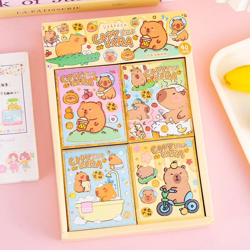 40pcs/lot Creative Capybara Stickers Set Kawaii Animal Scrapbooking DIY Diary Decorative Stationery Sticker Album Stick Label