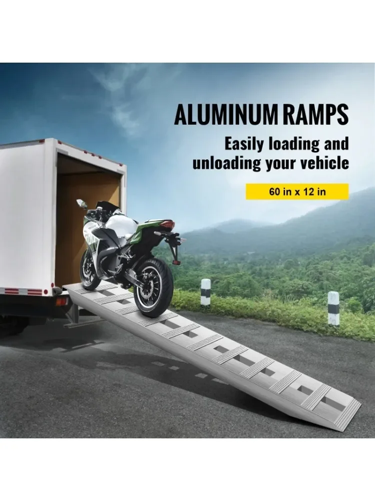 VEVOR 60'' X 12'' Aluminum Trailer Ramps 6000LBS Total Beavertail Hook End 1 Pair 2 Ramps