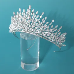 Luxury Bridal Tiaras Crowns For Wedding Headpiece 5A Cubic Zirconia CZ Princess Queen Crown For Pageant Women Diadema For Bride