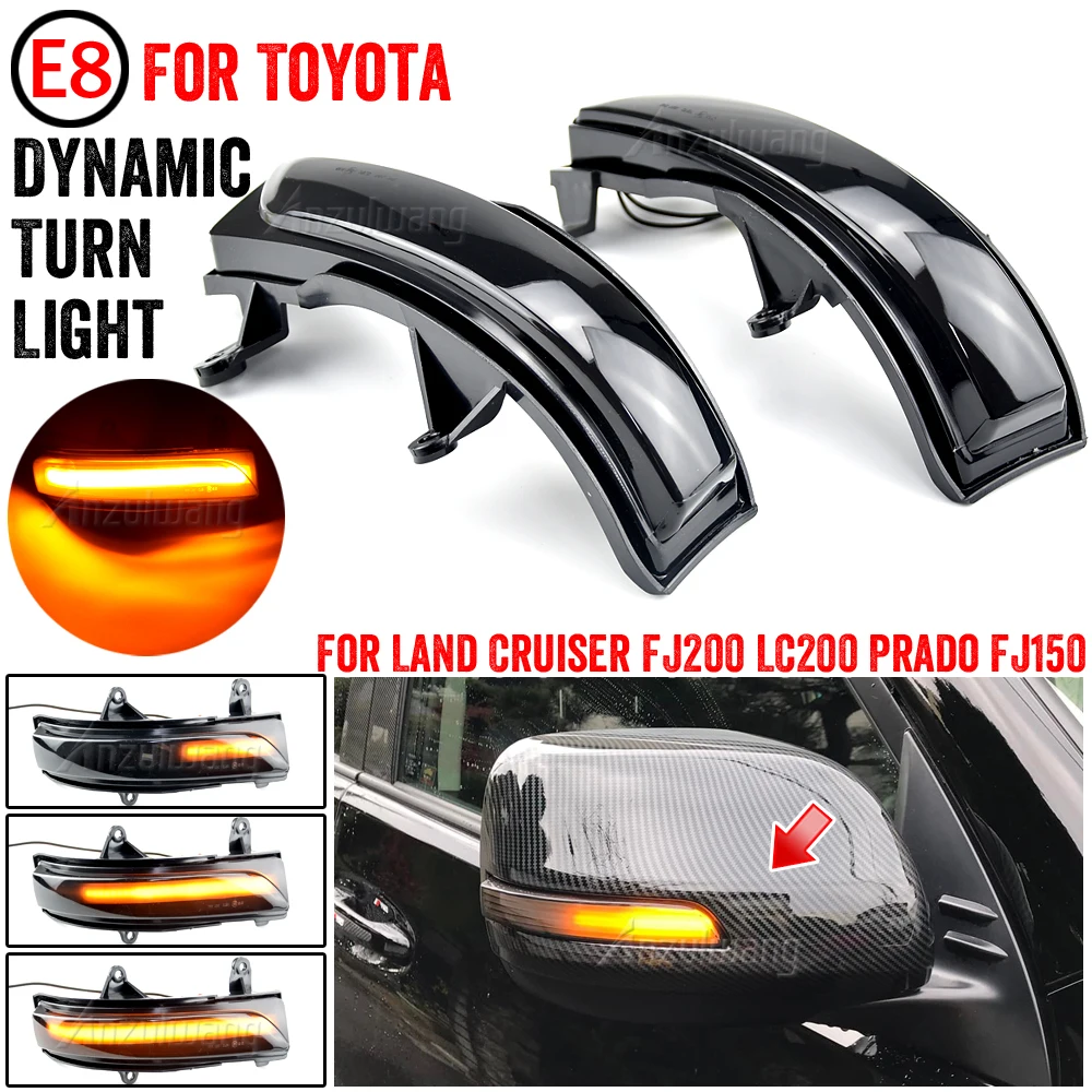 

For Toyota Land Cruiser Prado FJ150 2010-2021model Side Wing Mirror LED Dynamic Blinker Sequential Turn Signal Indicator