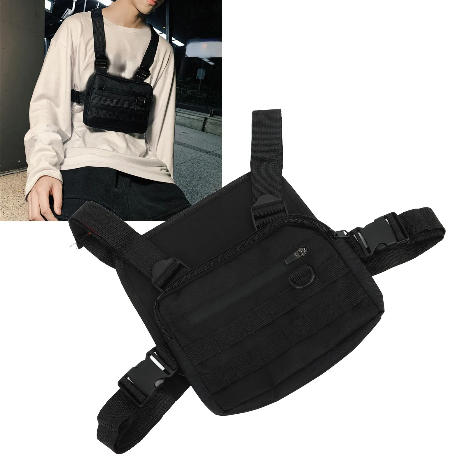 Chest Pack Chest Rig Bag Chest Rig Waterproof Oxford Cloth Adjustable Shoulder Strap Pouch Vest Pack Bag for Outdoor Pouch Vest - Product Main Image
