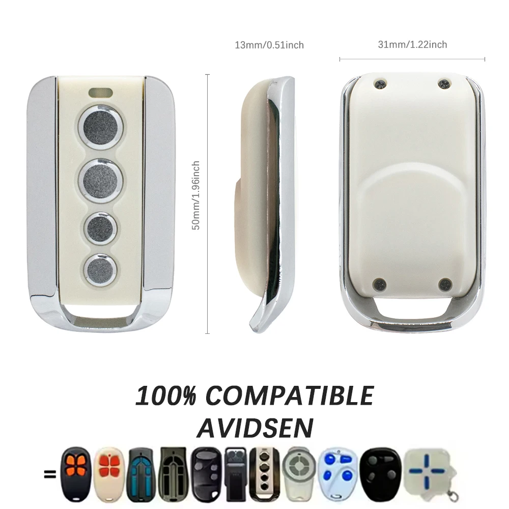 AVIDSEN 104257 433.92MHz Rolling Code Remote Control 4 Button Garage Gate Transmitter