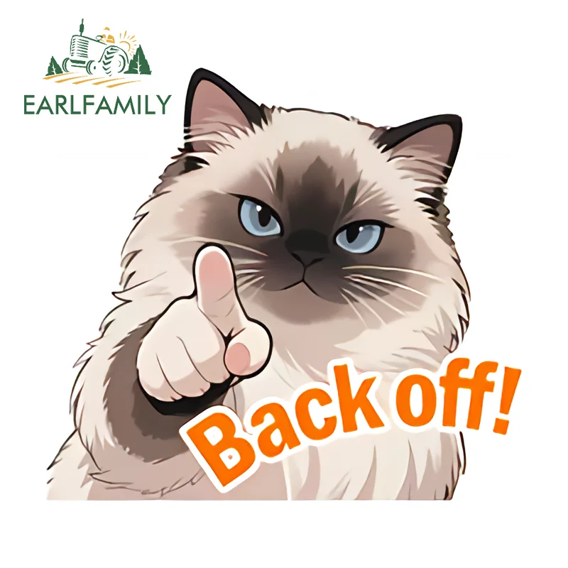 

Наклейки и стикеры EARLFAMILY Back Off Warnning для автомобиля, водонепроницаемые наклейки для лобового стекла, наклейки для компьютерного корпуса, солнцезащитные виниловые наклейки на дверь автомобиля