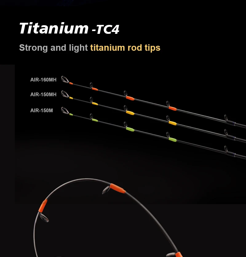 PURELURE Tripod AIR IIDAKO Tintenfisch-Angelrute 150m/160m M/MH Titan-Spitze Casting-Rute für Bootsangeln mit Netzdesign – Detail 6