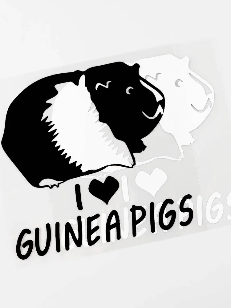 OFK Cute Animal Guinea Pigs PVC Car Sticker Decal Black/Silver 15CM×14CM