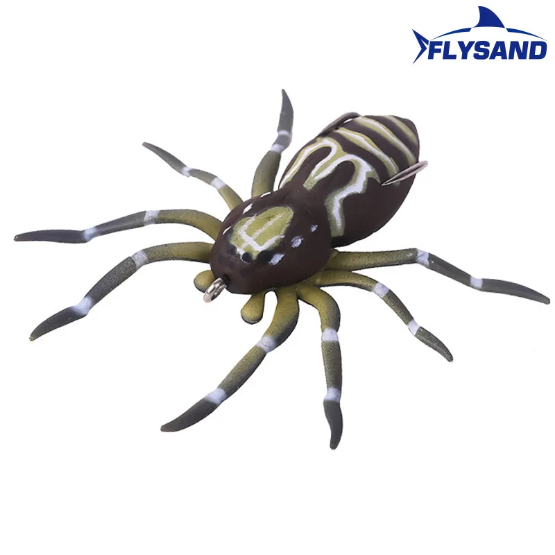 FLYSAND Lifelike Soft Spider Bait 7cm 6.4g Iscas De Pesca Ganchos Agudos Artificial Soft Bait Pike Carpa Bass Iscas Top Water Lure