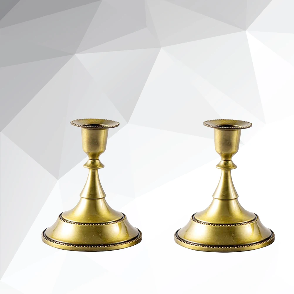 

2 Pcs Holders for Taper Candles Sticks Decorations Candlesticks Alloy Vintage