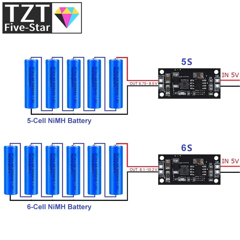 1-8 ячеек 1,2 в 2,4 В 3,6 В 4,8 в 6 в 7,2 в 8,4 в 9,6 в для никель-металлогидридной батареи, плата зарядного модуля