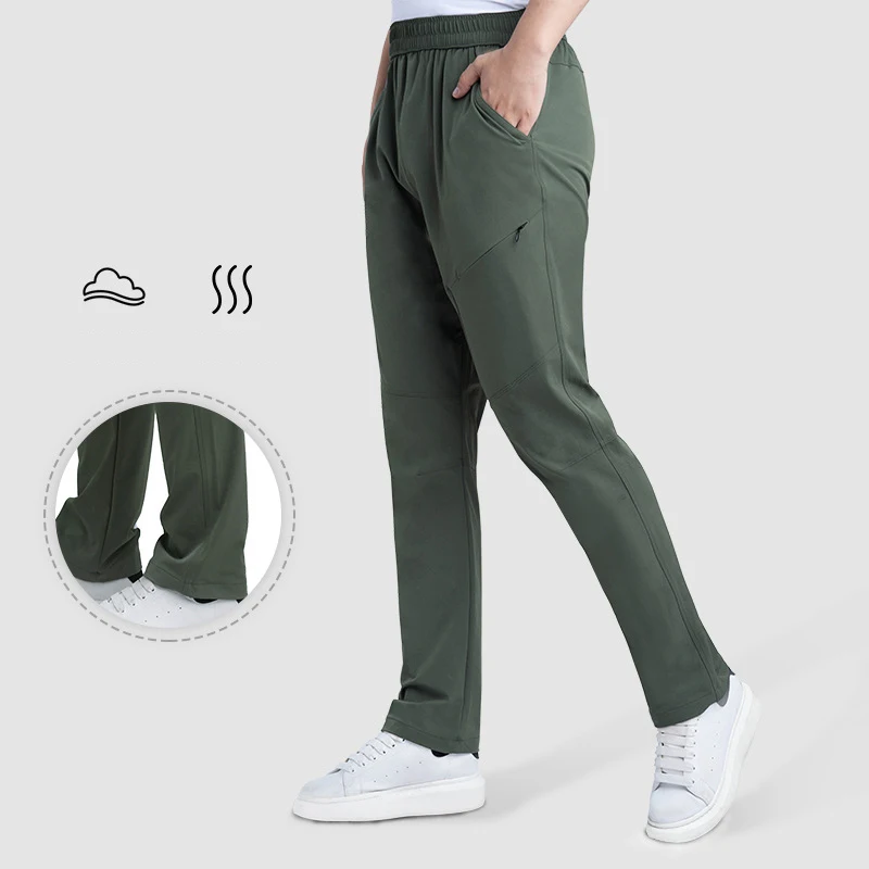 

(M-5XL)Autumn Men's Running Sports Pants Slim Fit Straight Tube Elastic Outdoor Leisure Mountaineering Fishing Hiking Trousers