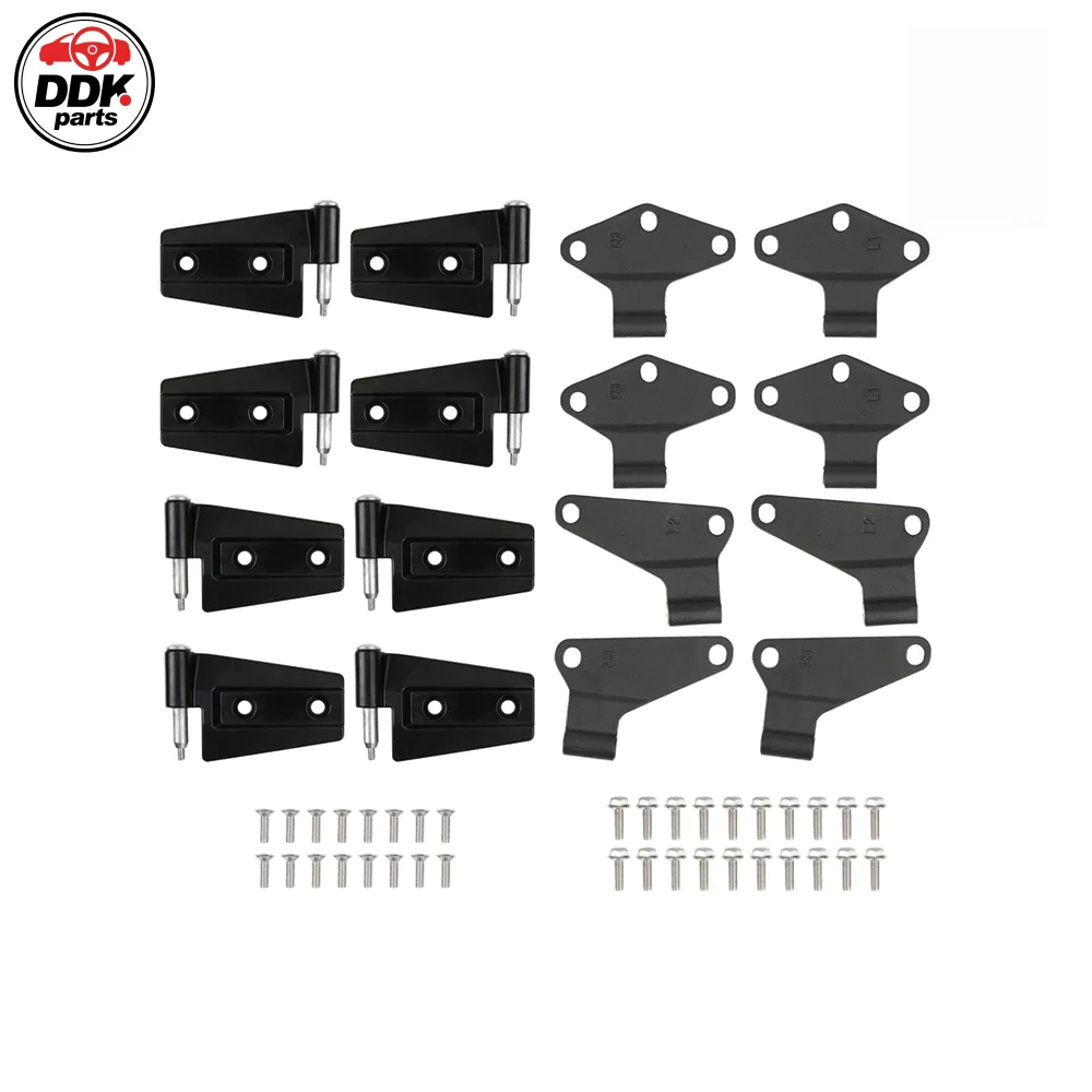 16pcs For 2007-2018 Jeep Wrangler JK Body Door Hinge Replacement Set Powder Coat