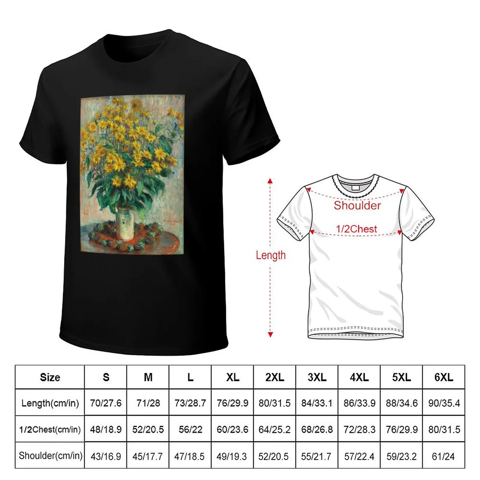 Yellow Sunflowers Art Painting T-shirt graphics sports fans boys whites summer top men clothes