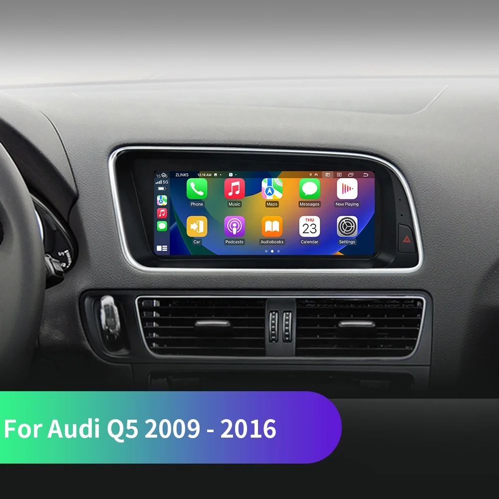 10.25 Inch Android Car Radio GPS Navigation and Carplay 2 Din Multimedia in Portable Design for Audi Q5 2009-2016