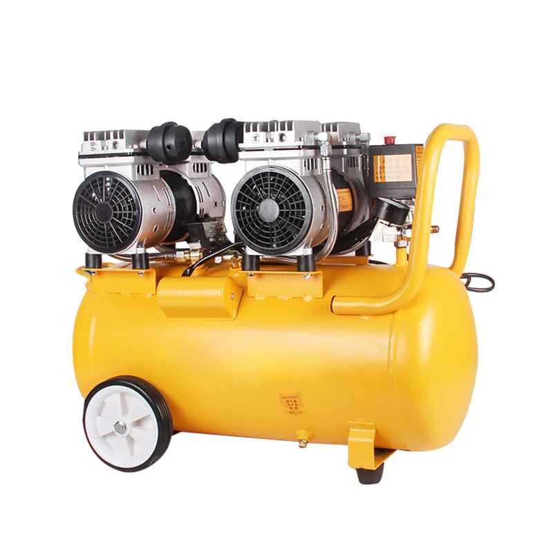 ضاغط هواء صامت خالٍ من الزيت محرك نحاسي منخفض الضوضاء مضخة هواء محمولة كاتم صوت جهاز تصفية للاستخدام المنزلي الصناعي كفاءة عالية