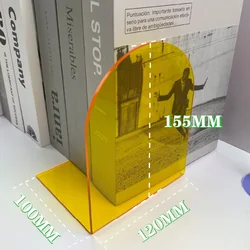 Acrylic Bookends, Non-Skid Book End, Clear Bookends for School Library and Desktop Organizer, Acrylic Book Ends for Book Shelves