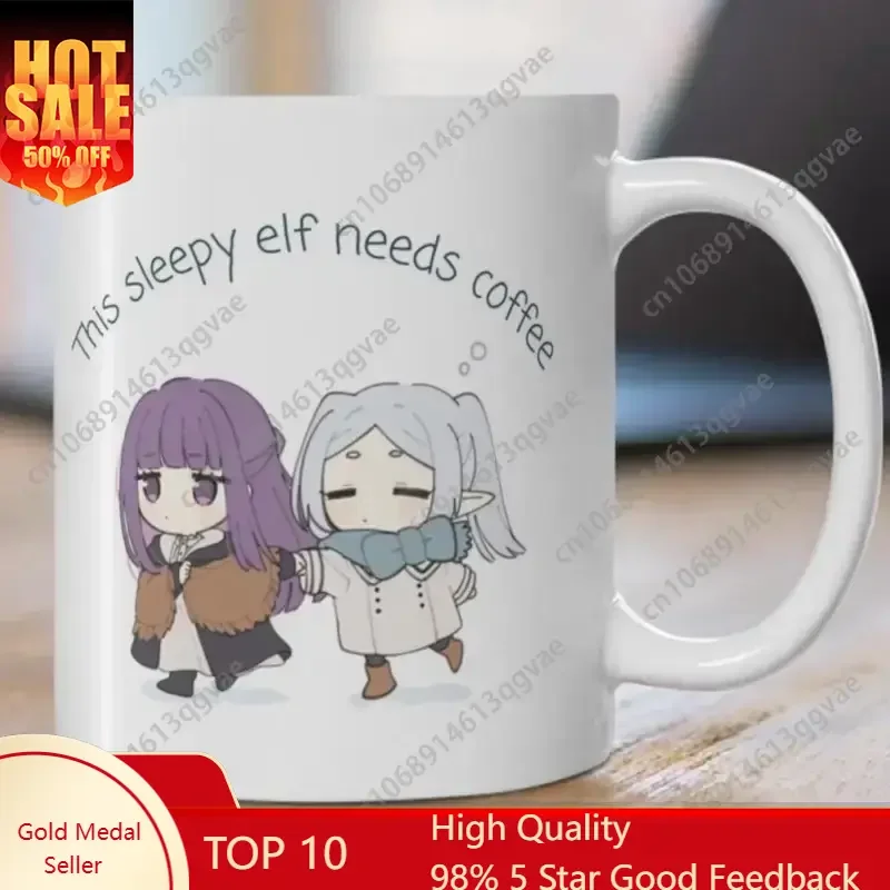 

Frieren Fern Sleepy Elf Cute Anime Quote Mug Frieren Beyond Journey's End Otaku Weeb Gift for Frie