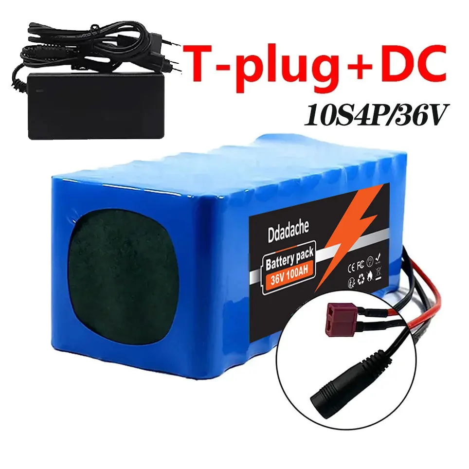 Nieuwe 36V 100Ah 1000W 10S4P DC/T Lithium-ion Batterijpakket 100Ah Voor 42v Scooter met BMS