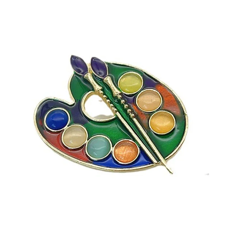 1Pc Creative Color Palette Brooch for Men Women Vintage Oval Shaped Pins Brooches Clothing Accessories Gifts 2026