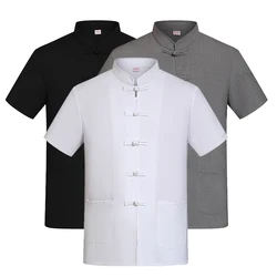 Short Sleeve Chef Uniform Men Women Kitchen Cook Jacket Waiter Shirt Bakery Cafe Waiter Working Clothes Chef Costume