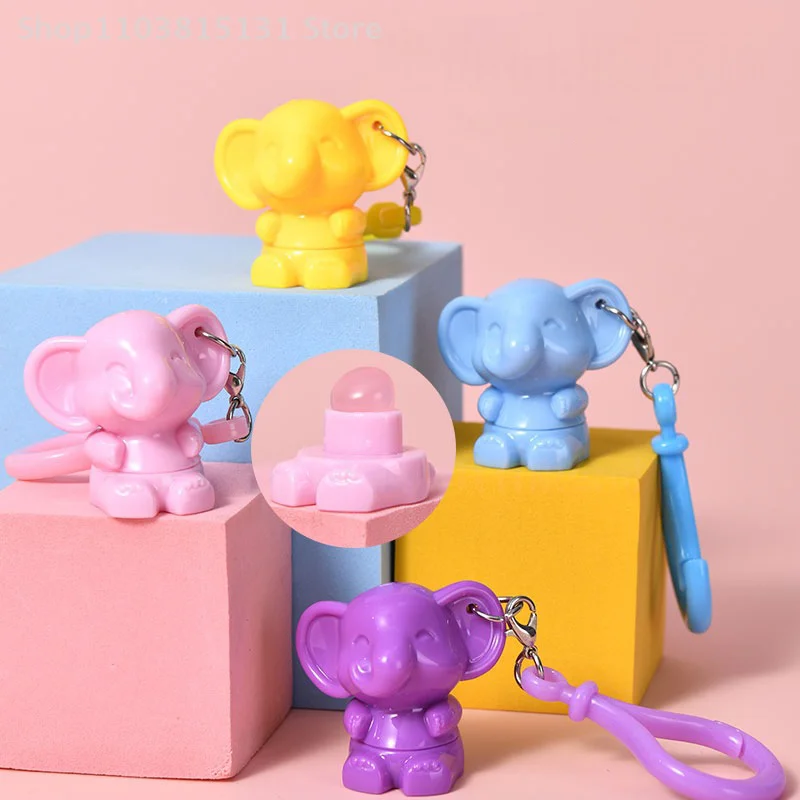 1Pcs Silicone Lip Brush Keychain Pendant Elephant Shaped Makeup Brush Cute Lip Mud Halo Dye Brush Concealer Brush