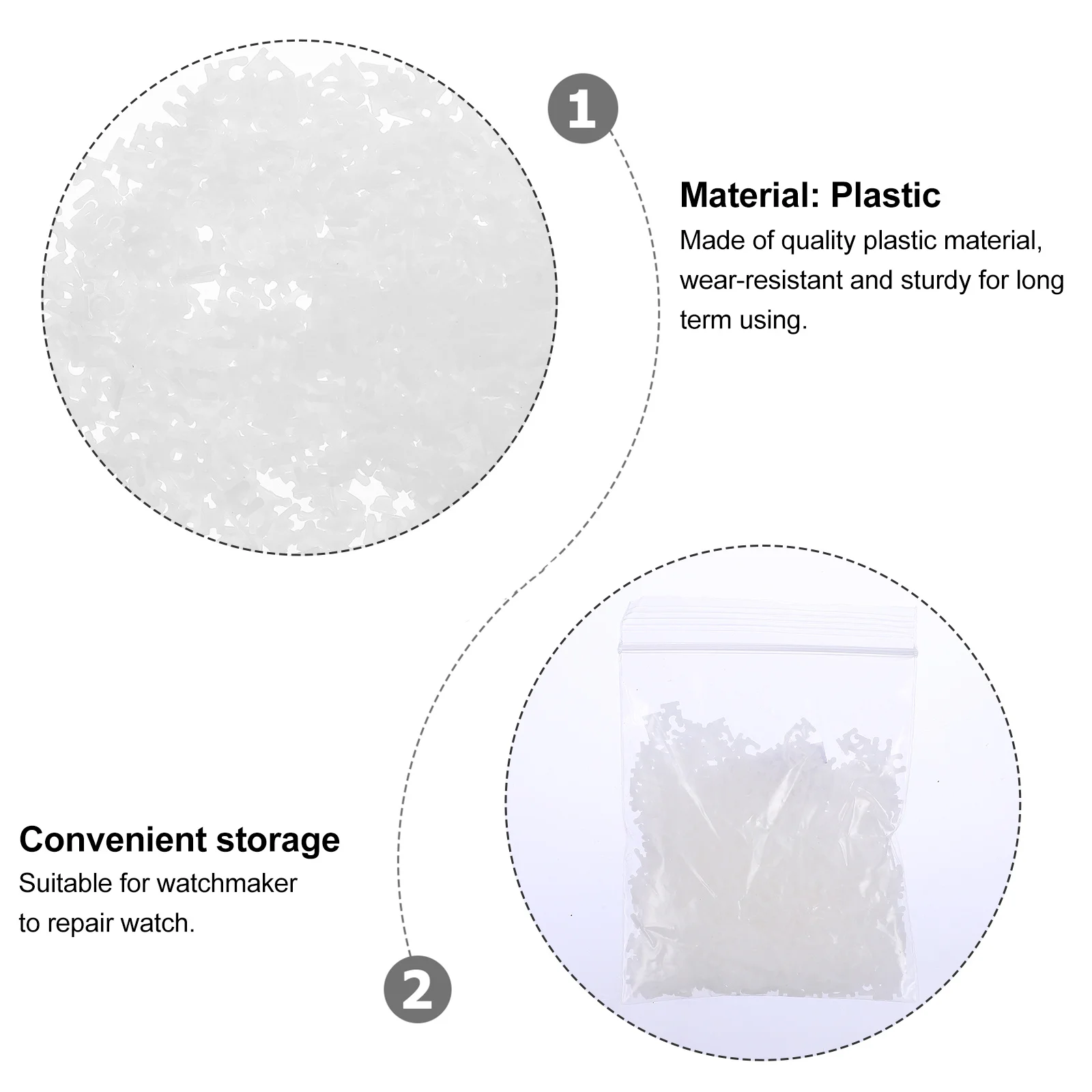 

1000pcs Crown Stopper For Watch Repairing Tool Wristwatch Time Crowns Stopper Watchmaker Accessory Plastic Material