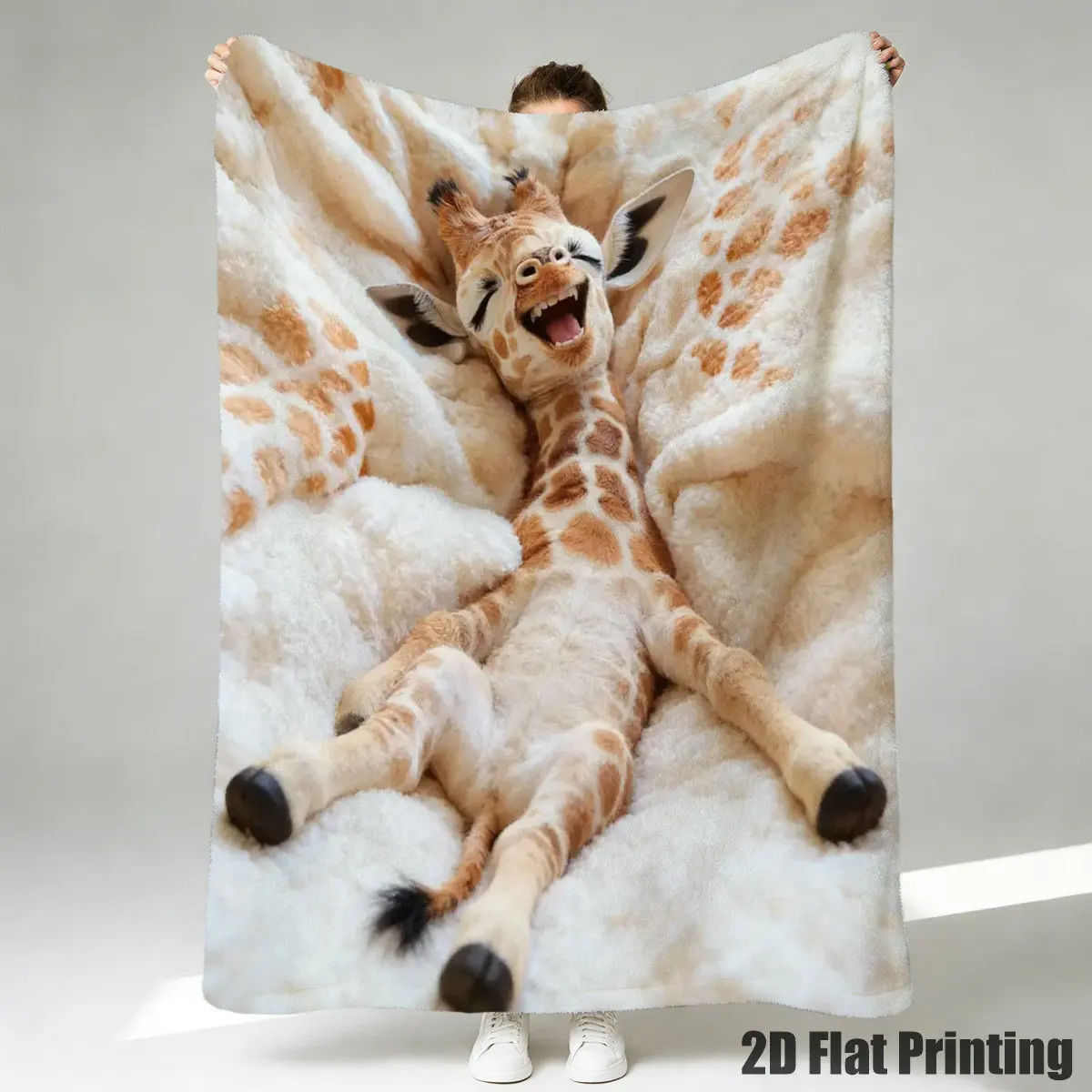 Adorable Giraffe Plush Blanket Throw Fleece Flannel for Kids Baby Crib Nursery Home Decor Cozy Pet Gift Bedspread