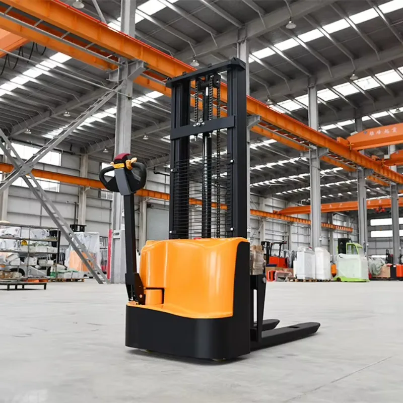 1Ton & 2Ton Full Electric Pallet Stacker Walkie Type High Performance, Low Cost Optional with Training Wheels