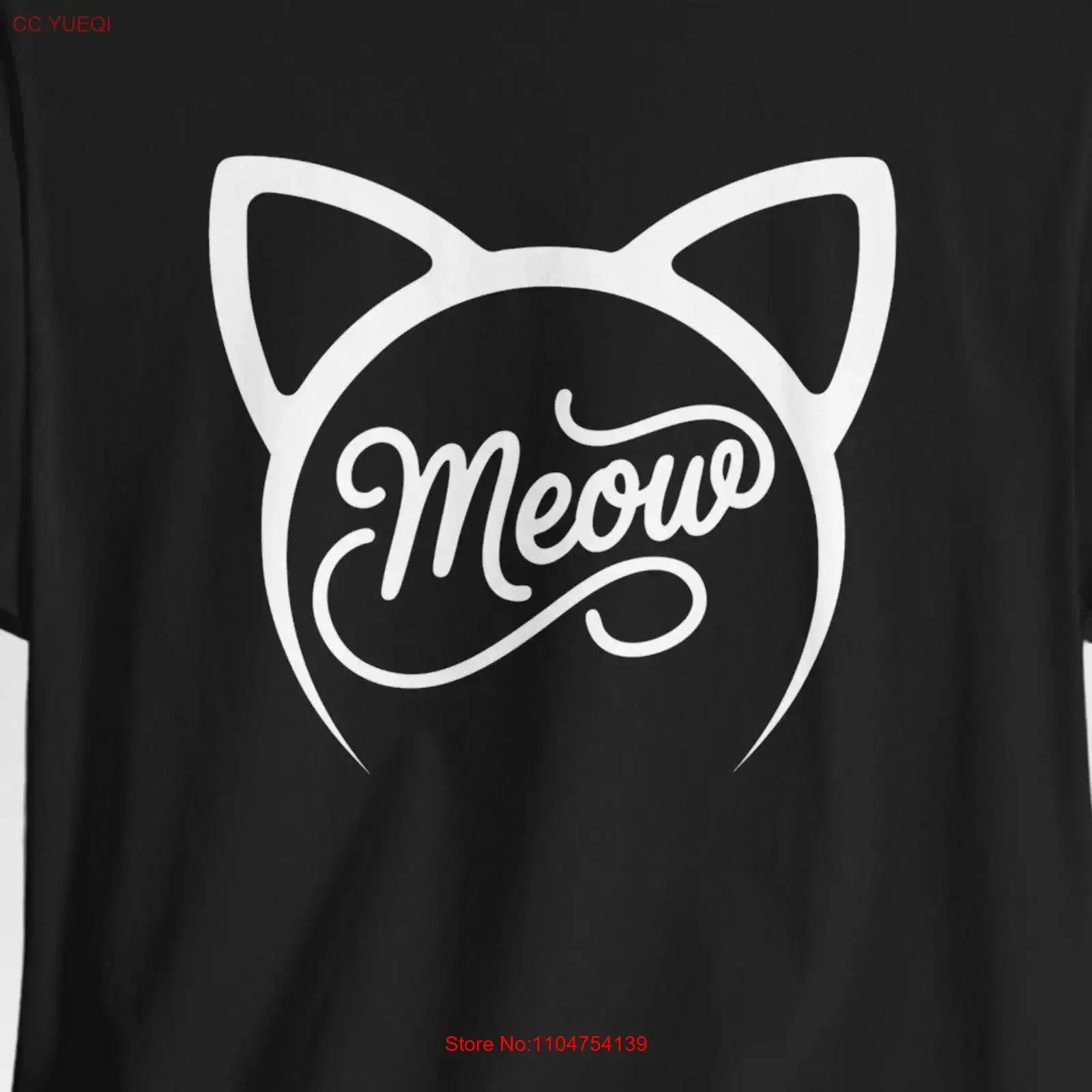 Cat Meow T Shirt Feline Design for Lovers Ears Girls Pet Lover Kitten Animal Apparel vintage Washed Stylish graphic homme Soft