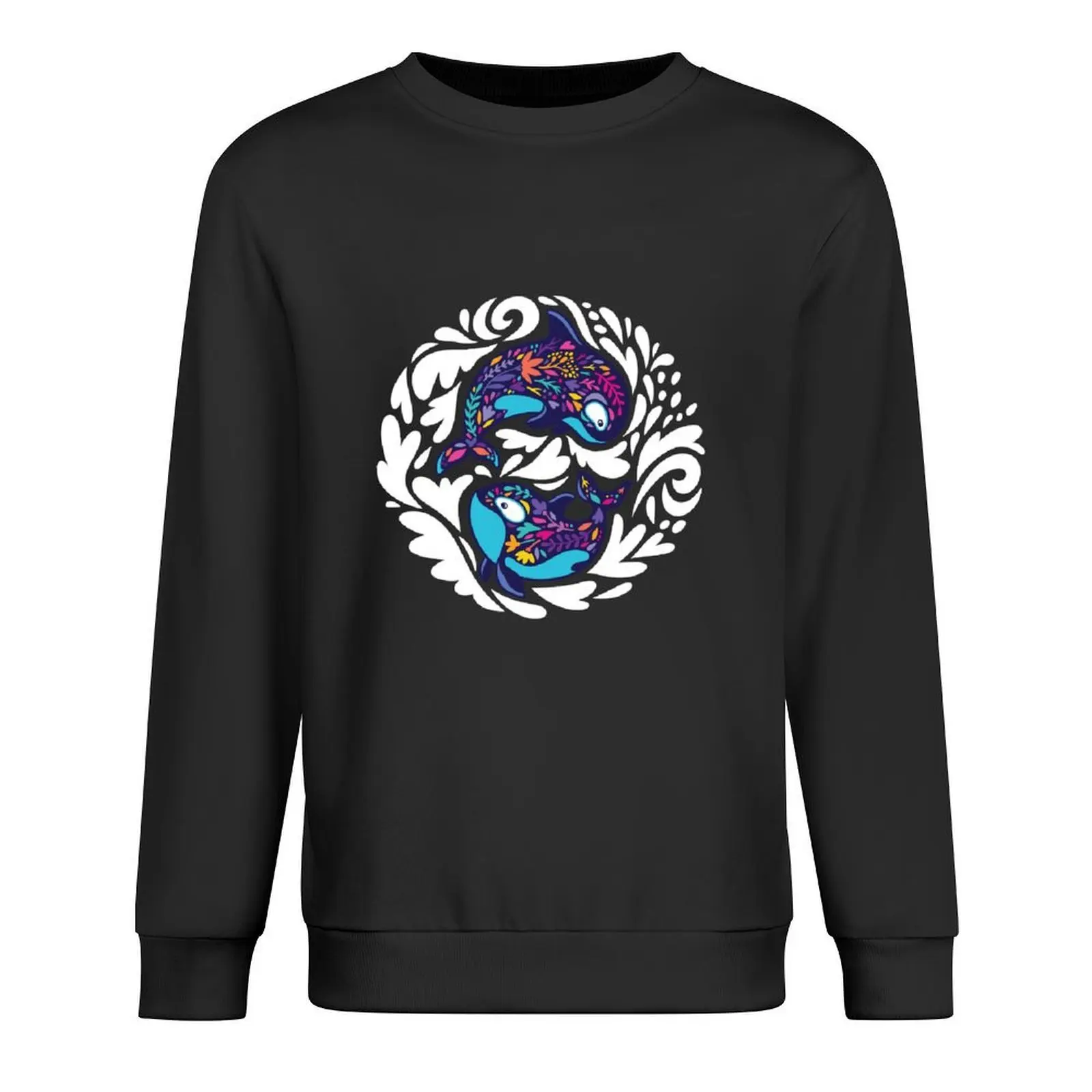 

Floral Orca Whales Pullover korean autumn clothes men's clothes men clothes tracksuit hooded sweatshirt for men