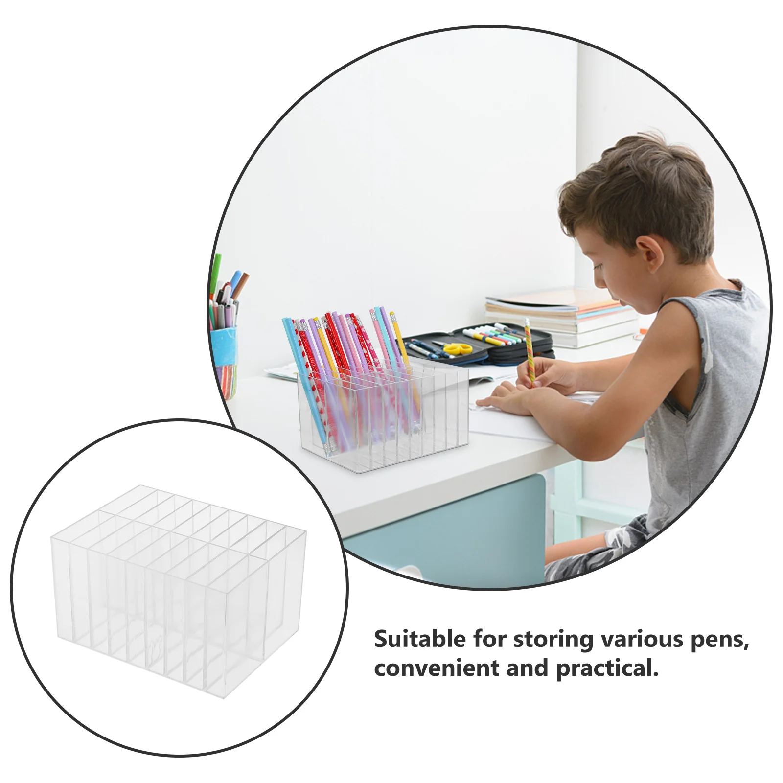 حامل قلم تحديد، حامل قلم بلاستيكي، حامل قلم مكتبي محمول، منظم متعدد الوظائف للسفر المكتبي والمدرسة