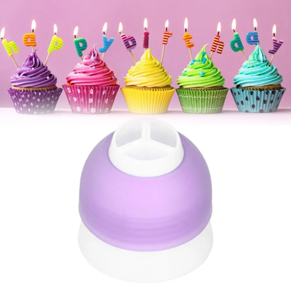 Food Grade PP Cake Decorating Tips Set Extrusion Type Lightweight Russian Nozzle Converter Smooth Edge 3 Color Swirl Feature