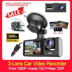 3 canali Car Dvr 1080P Dash Cam per auto fotocamera per videoregistratore del veicolo telecamera per vista anteriore e posteriore scatola nera accessorio per auto