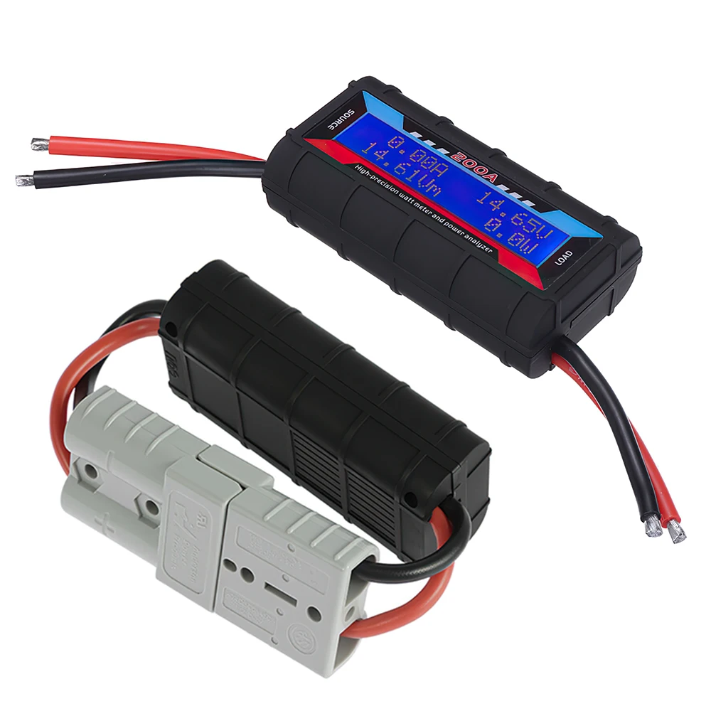 Watt Meter Reusable Professional 200A DC Voltmeter Amp Watt RC Battery Electrical Solar Panel LCD Screen Solar Power Analyzer