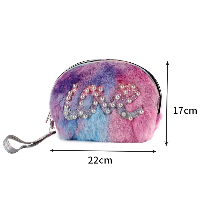 Fashion Plush Cosmetic Bag Women Girls Fluffy Cute Travel Makeup Case Beauty Organizer Portable Female Toiletry Storage Pouch