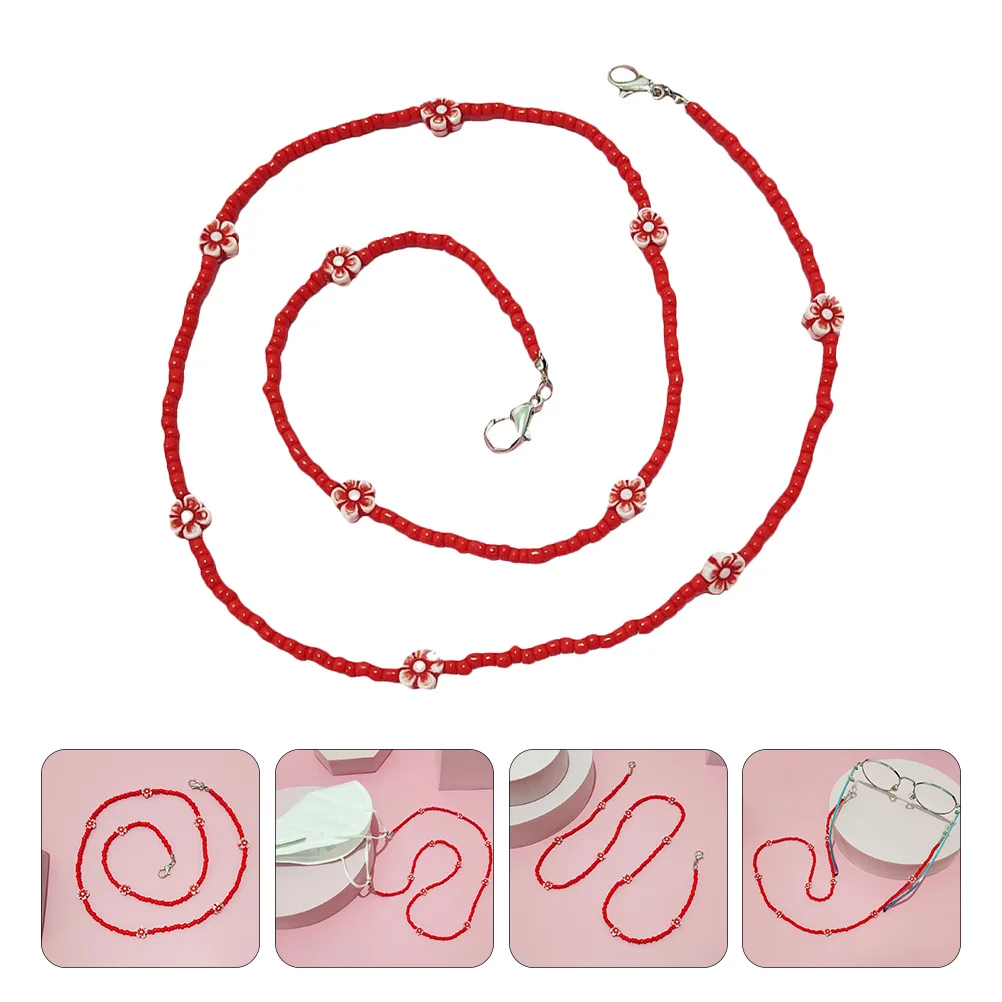 

Beads Mask Chain Bohemian Lanyard Multi-Functional Glasses Strap Holder Fashionable Accessory for Men Women Kids