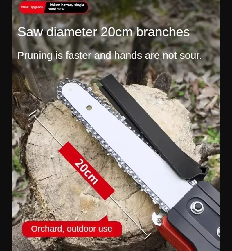 110V/220V Portable Electric Chainsaw with Brushless Motor, Lithium-ion Battery, and Lightweight Design for Easy Handling D