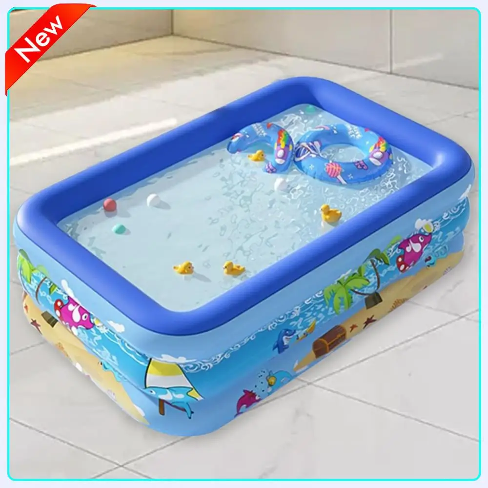 

Надувной бассейн большой семейный, 120 см, прямоугольный, каркасный, для детей, летний, уличный, детская ванночка, игрушки