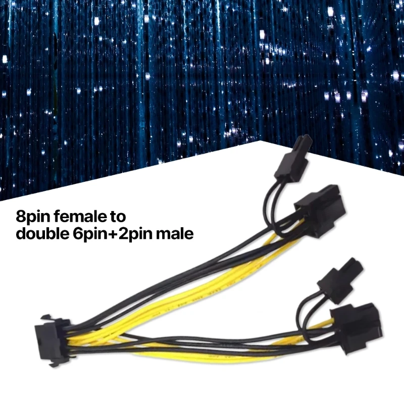 8Pin to Two 8Pin 6+2Pins PCIExpress Power Converter PCIE VGA Splitters Power Cable for Graphics Cards GPU 8Pin Cable
