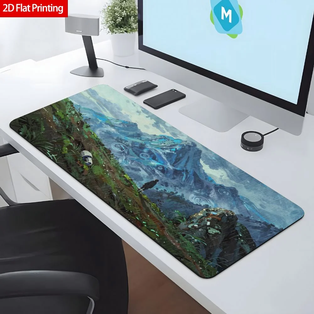 Mouse Pad Abstract Fantasy Landscape Rainy Mountains Deskmat Setup Artistic Design Gaming Office Decorative Workspace