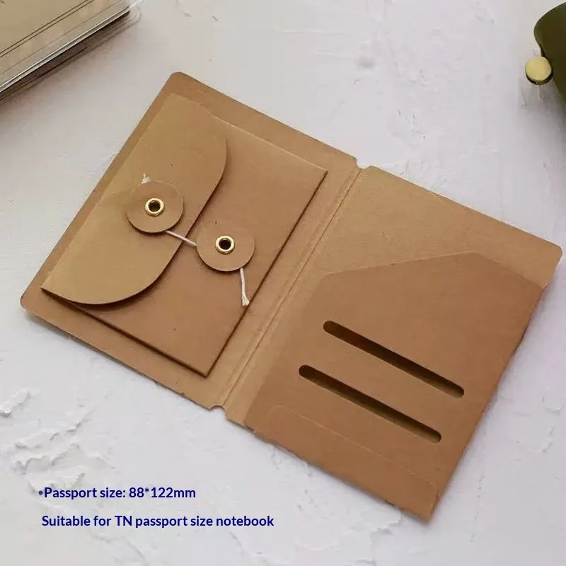 Reisernotizen, Kraftpapier-Umschlag, Aufbewahrungstasche, Planer, Innenseitenzubehör, Tickethalter, Visitenkartenfach – Detail 3