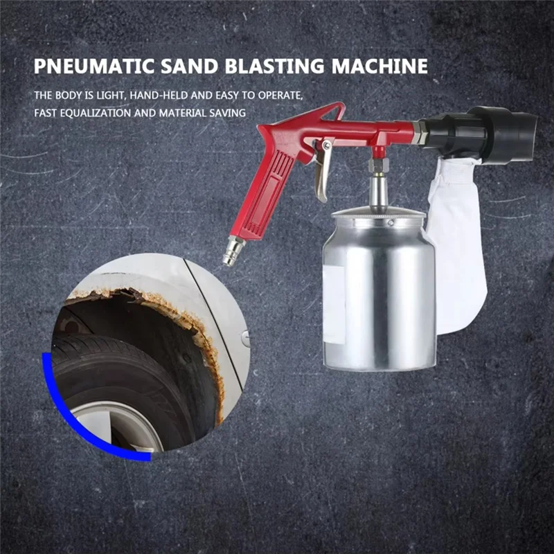 A04G-Power Tool Handheld Pneumatic Sandblaster Spray Gun With Nozzles Anti-Rust Sand Blasting Functionality