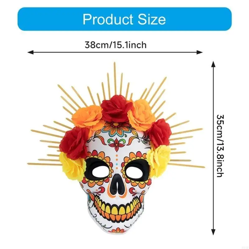 B95F maska ​​na bal maskowy dzień zmarłych maska ​​róża Suger maska ​​szkieletowa na kostiumy na Halloween maska ​​imprezowa dla