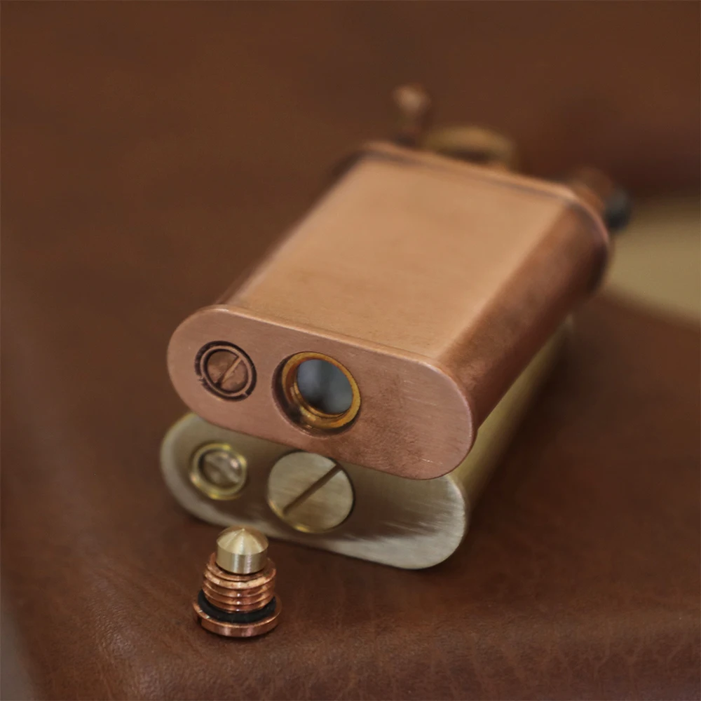 Vintage Handmade Brass Lighter Gold Lock Creative DIY Metal Igniter Unique Gift for Boyfriend