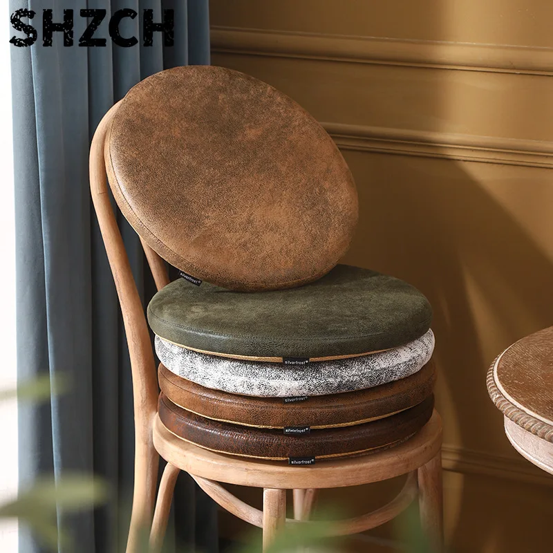 Seat Cushion Retro Round Stool Cushion Bar Soft Butt Cushion Memory Cotton Non-slip