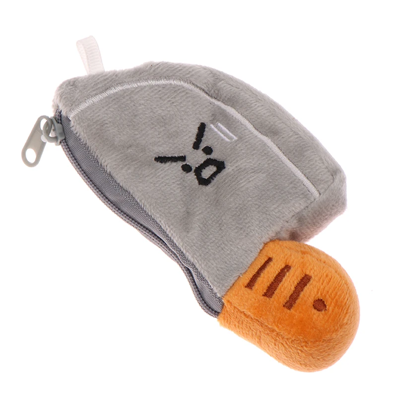 Creative Plush Kitchen Knife Shape Plush Coin Purse Funny Cartoon Money Change Purse Zipper Wallet Keychain Storage Bag Kid Gift