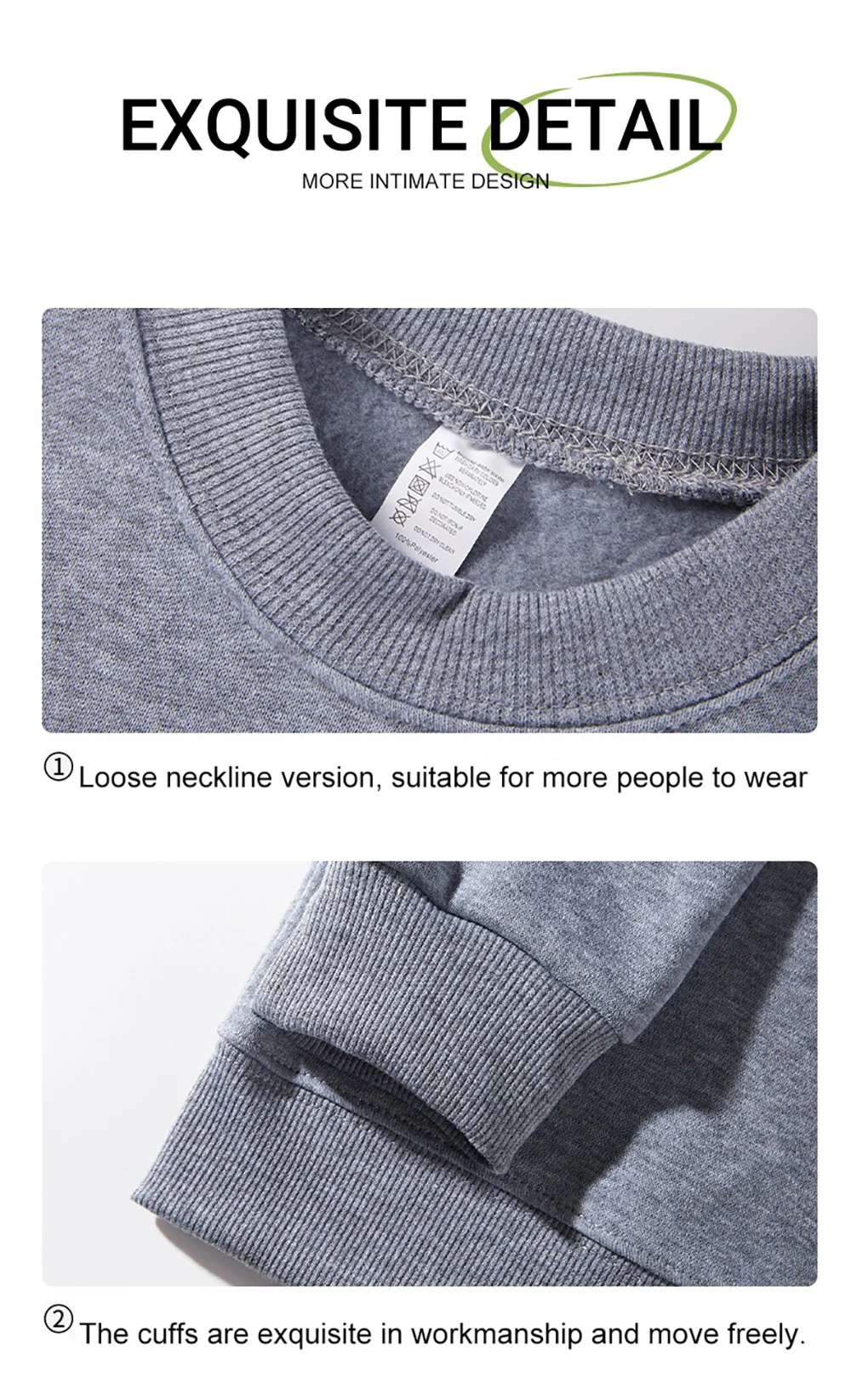 Herren-Freizeit-Sportpullover, personalisierbar, mit individuellem Aufdruck, Sweatshirts, Herbst-Fleece, O-Ausschnitt, Streetwear, Team-All-Match-Kleidung – Detail 9