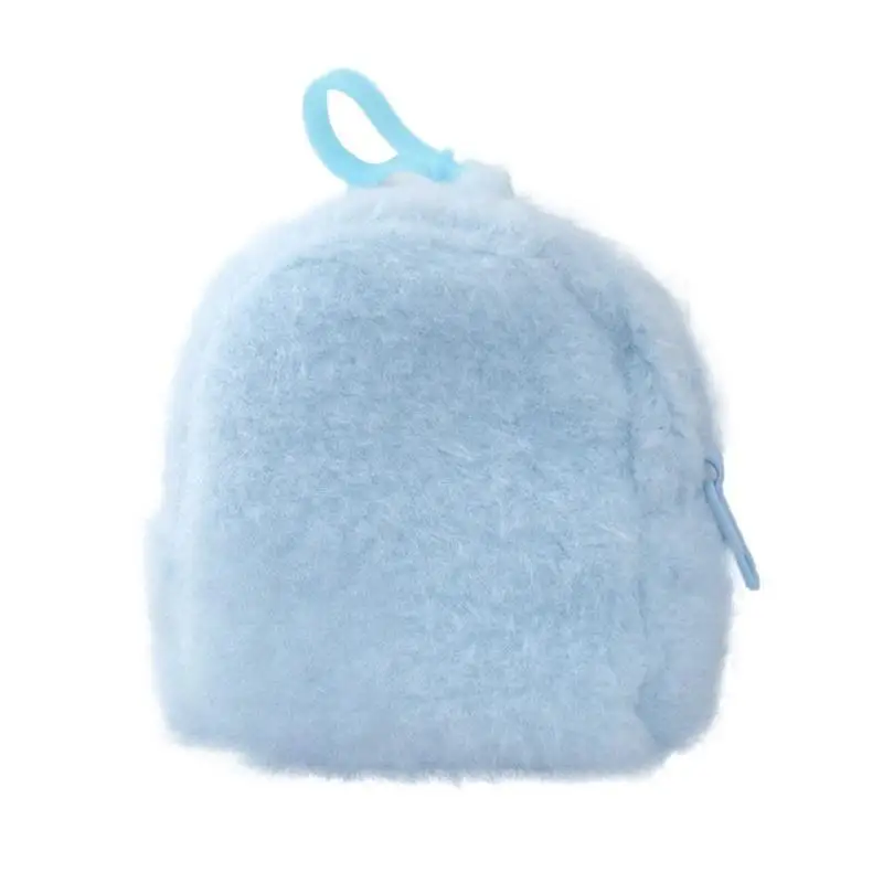 Bolsa de almacenamiento con forma de mochila, Mini monedero de felpa, llavero portátil, colgante de cambio de llave, 1 Uds.