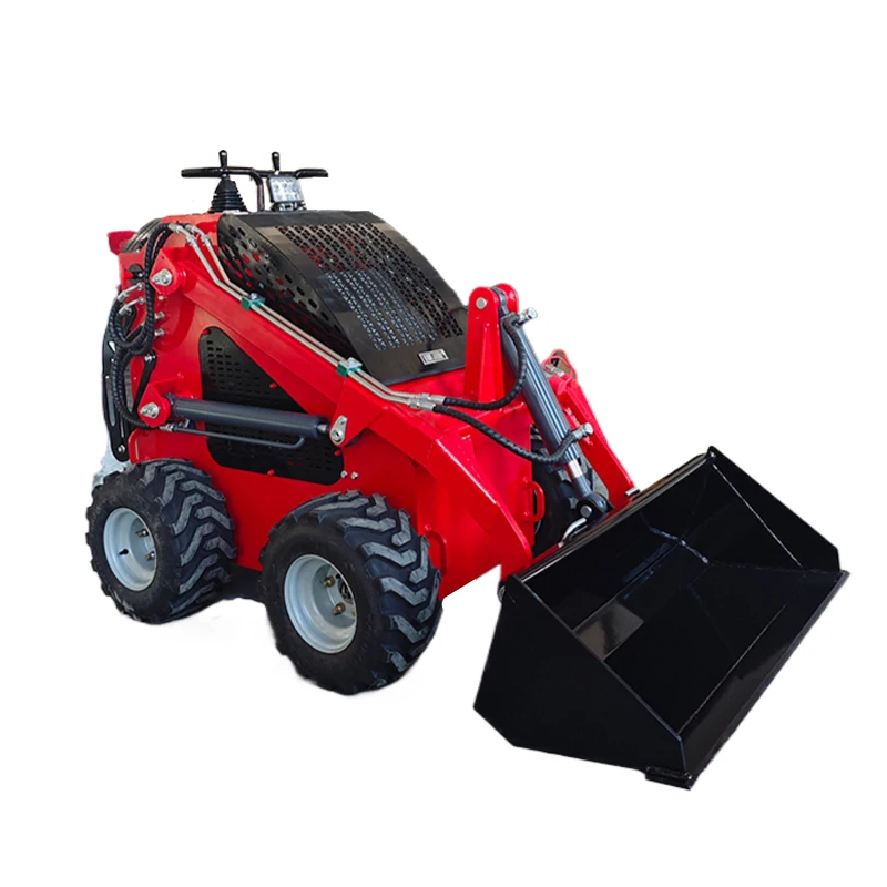 강력한 엔진을 탑재한 미니 스키드 스티어 로더, 좁은 공간 및 중장비 작업에 이상적, 유압식 휠 로더